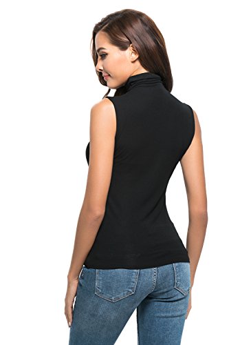 Nasperee Women Sleeveless/Long Sleeve Mock Turtleneck Tank Tops Slim Fit Stretchy Layer Tee Shirts3