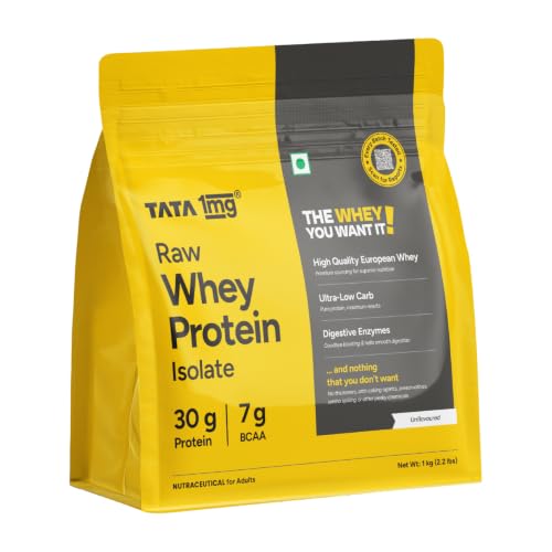 Image of Tata 1mg Whey Protein (Isolate) | 30g Protein, 7g BCAA | Unflavoured (1 kg)