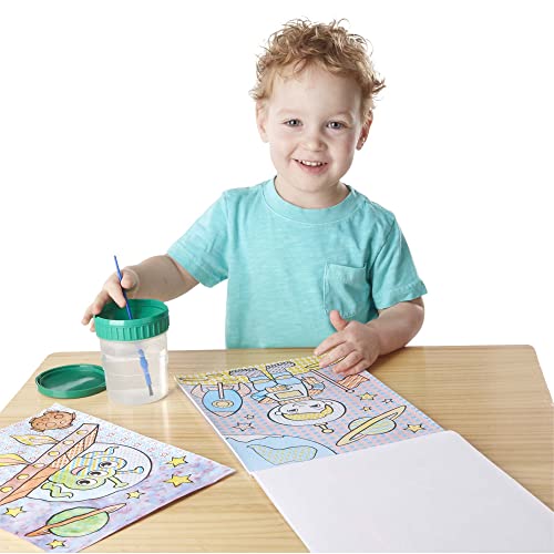 Melissa & Doug My First Paint With Water Kids' Art Pad With Paintbrush - Pirates, Space, Construction, And More #TOP1