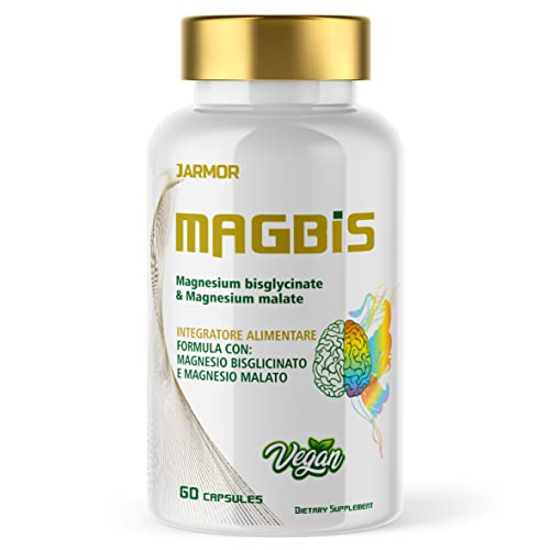 Jarmor Magbis - 60 cápsulas de Magnesio - Malato de Magnesio + Bisglicinato - Máxima absorción Cover
