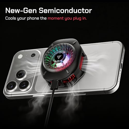 Image of Vero Forza Arctic V4 Mobile Cooler for Gaming | Magnetic & Clip-On Mount | New-Gen Semiconductor Cooling | Cools to -6C | Quiet 7 Blade Fan | BGMI PUBG CODM Freefire Fortnite BGMI | iPhone & Android.