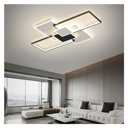 Lampes suspendues LED et lustre noir moderne 110cm télécommandé - 6