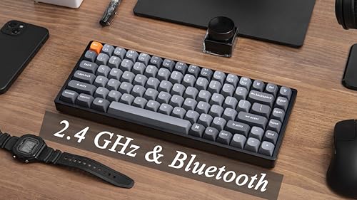 Image of Keychron K2 Max 75% Layout QMK Wireless Custom Mechanical Keyboard, Compact 84 Keys Bluetooth /2.4 GHz /Wired with White Backlight, Super Red Switch Gaming Keyboard for Mac /Windows /Linux