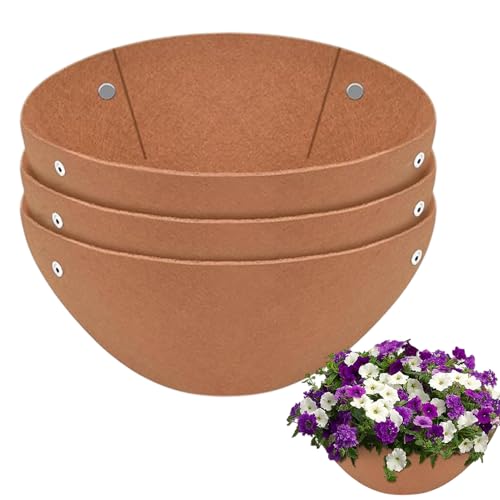 Generisch Plantadores de cestas para cestas colgantes, insertos para plantas colgantes para exteriores, 3 piezas de fieltro para plantar en interiores, decoración de jardín para jardín