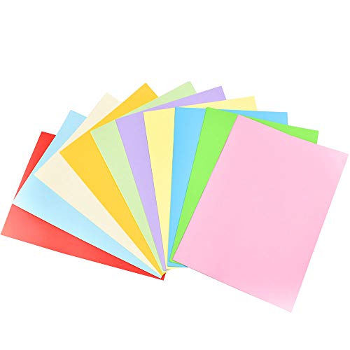 HTINAC 100 unidades de papel colorido A4 29,5 × 21,3 cm papel de origami colores para manualidades de grupo, artesanía, copia de documentos, arte de origami