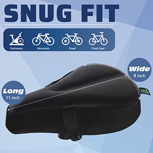 Zacro Bike Seat Cushion - Gel Padded Bicycle Saddle Cover For Men & Womens Comfort, Compatible With Peloton, Stationary Exercise Or Cruiser Bicycle Seats #TOP1