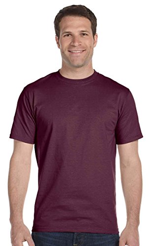 Men's 5.2 oz Hanes HEAVYWEIGHT Short Sleeve T-shirt-Maroon L