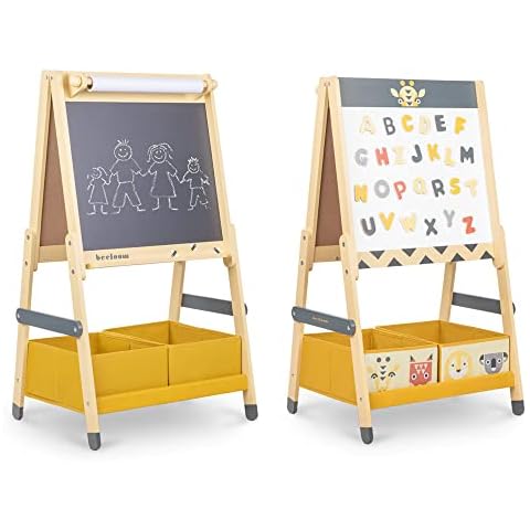 Beeloom - Pizarra Infantil Alta de Madera con Accesorios Cover