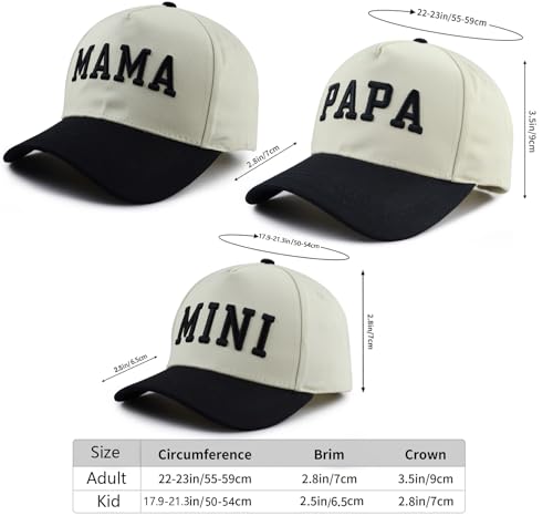 Image of Dad Mom Papa Mama Mini Trucker Hat for Men Women, Matching Parent-Child Cap