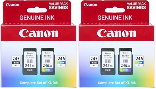 Image of Canon PG-245 XL /CL-246 XL Genuine Ink Value Pack (2 Cartridges), Compatible with iP2820, MG2420 /2924 /2920 /3020 /2522 /2525, MX492, TS3120 /302 /302a /202 /202a /4520 /3320, (Pack of 2)