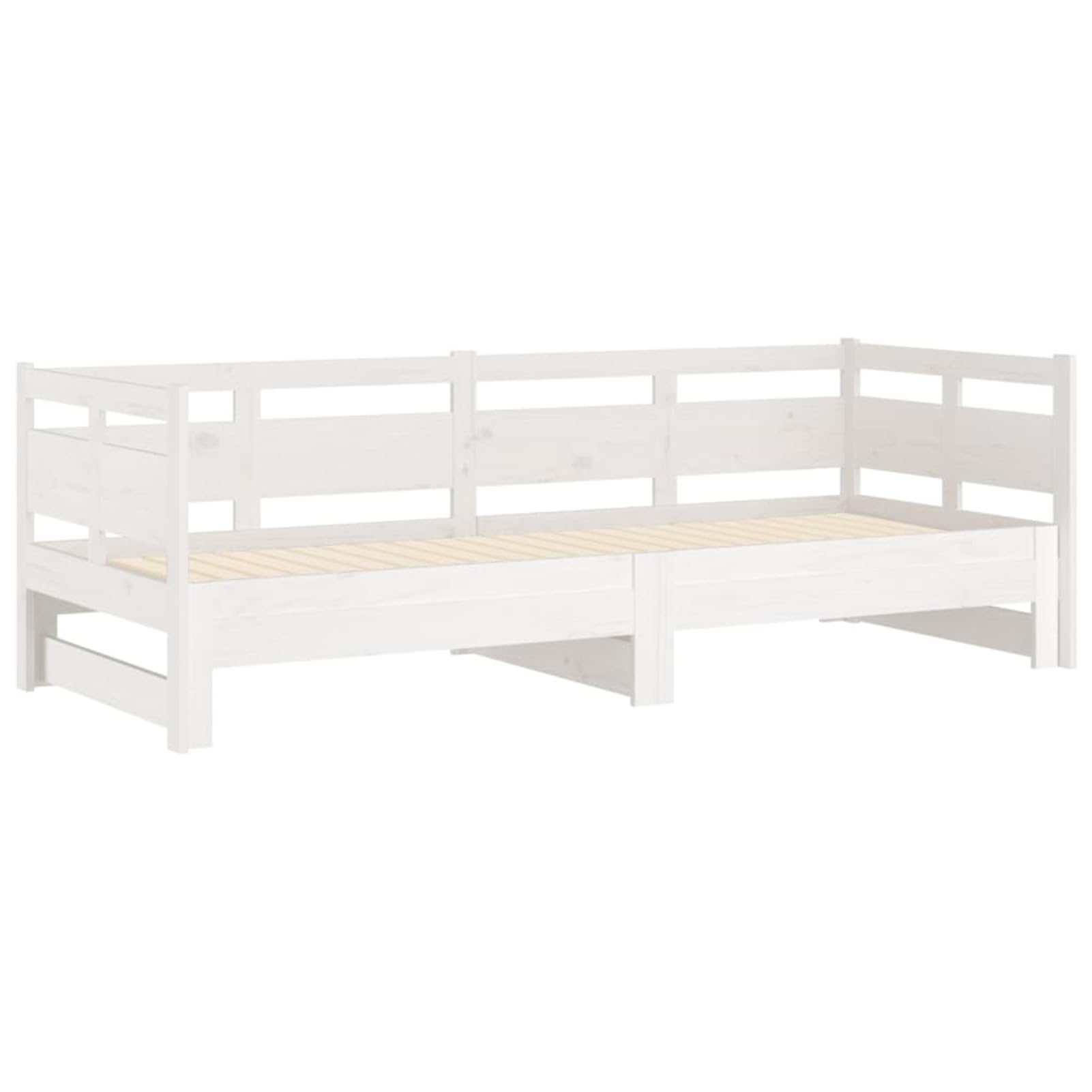 ATOMSTACK MAKER Cama Sofá Plegable 2 en 1 de Madera Maciza de Pino Blanco, 203,5 x 160 x 66 cm (extendida), Ideal para Espacios Pequeños, para 2 Personas, Incluye Somier – Sin Colchón