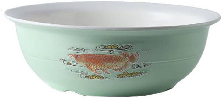 Soup Bowl And Basin Household Ceramic Kneading Basin Large Thickened Soup Basin Kitchen Basin Mixing Vegetable Basin Deep Bowls (B Small)