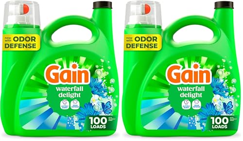 Gain Liquid Laundry Detergent, Waterfall Delight Scent | 107 Loads | Oxi Formula | HE Compatible | 154 fl oz - image 1