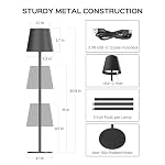JACKYLED Cordless Table Lamps Rechargeable, 3 Adjustable Height, 5000mAh Battery Operated, 3 Colors Smooth Dimming, Portable LED Waterproof Table Lamp for Dining, Bedroom, Outdoor (2 Pack) - Image 4