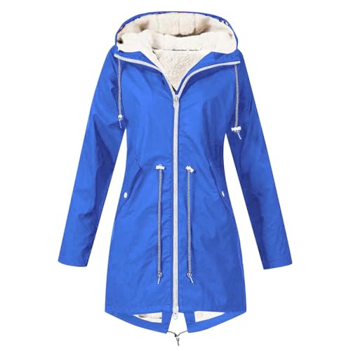 Manteau d'hiver mi-long pour femme avec doublure polaire chaude et capuche fixe