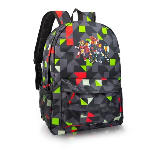 yumcute Ro-blx Kinder Rucksack Druck rucksack Jugendlichen Rucksack Jungen 10 Jahre kinder Schulrucksack Jungen Große Kapazität Reiserucksäcke Cartoon Anime Schultaschen für Kinder