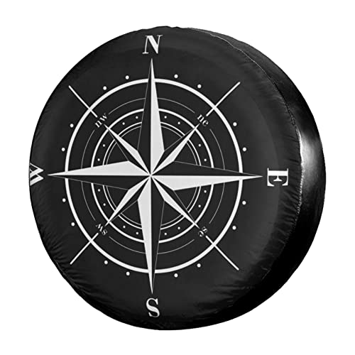 Image of Delerain Spare Tire Covers Compass Rose Waterproof Dust-Proof UV Sun Wheel Cover Universal Fit for Trailer, RV, SUV, Truck and Many Vehicle (17 Inch for Diameter 31 inch-33 inch)