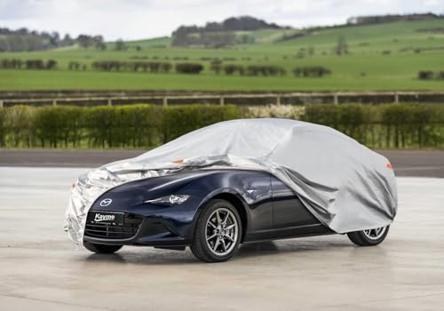 Image of Kayme 6 Layers Car Cover Custom Fit for Mazda Miata MX-5 MX5 (1990-2025) Waterproof All Weather for Automobiles, Outdoor Full Cover Rain Sun UV Protection.Sliver