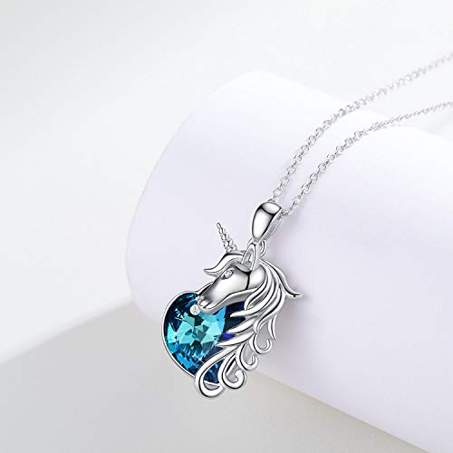 JUSTKIDSTOY Unicorn Necklace Jewelry 925 Sterling Silver Unicorn Pendant Necklace with Crystal Birthday Gifts for Women4