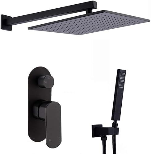 NZPOST Shower Faucet Set, Bathroom Taps Luxury Rain Mixer Combo Set Wall Mounted Rainfall Shower Head Sh