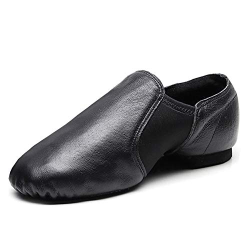HROYL Boys and Girls Jazz Dance Shoes Slip and Elastic Child‘s Leather Jazz Dance Shoes,TJ-jazz-X025