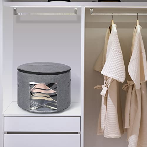 Rlrich Hat Storage Box For Women And Men, Foldable Round Hat Organizer Large Family Travel Storage Case (Grey) #TOP5