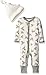 Burt's Bees Baby Boys' Convertible Foot Organic Long Sleeve Coverall, Heather Grey Bee, 3-6 Months