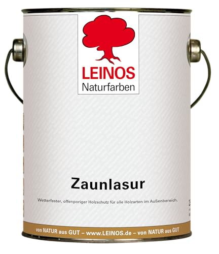LEINOS Zaunlasur 110 dunkelbraun – wetterfeste Holzlasur für außen, offenporiger Holzschutz, wasserabweisend & atmungsaktiv, 2,5 l für bis zu 36 m²