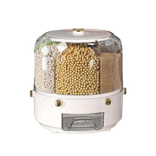 Dispensador de arroz rotatorio para encimeras modernas y organización de granos