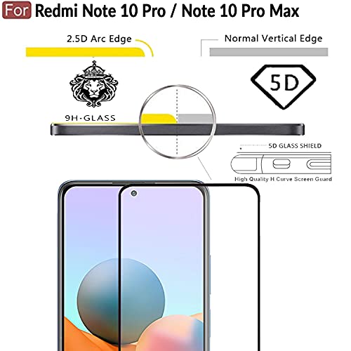 Image of CEDO Redmi Note 10 Pro /Note 10 Pro Max Tempered Glass | Screen Protector Full Glue Coverage Edge to Edge Tempered Glass for Xiaomi Redmi Note 10 Pro /Note 10 Pro Max (Black)