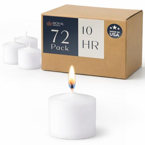 Royal Imports White Votive Candles Unscented Candles for Wedding Centerpieces Pack of 72 Dripless...