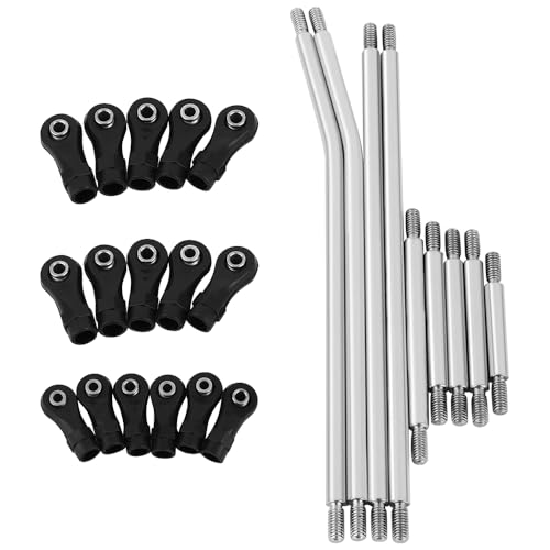 Pothyes LCG Girder Frame Hard Stainless Steel Linkage Link Rod End for 1/10 RC Crawler Axial SCX10 II III TRX4 Capra 1.9 UTB Metal Links Upgrades (SCX10 III)