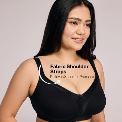 Image of NYKD NYB101 Cotton Non Padded Non Wired Full Coverage Everyday Bra M-Frame Bounce Control (Plus
