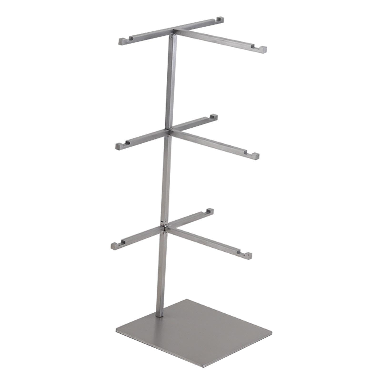 Porte-lunettes et lunettes de soleil - Organisateur - Montage facile - Solution de rangement durable et élégante pour lunettes vue et soleil à la maison -, 3 niveaux Argent