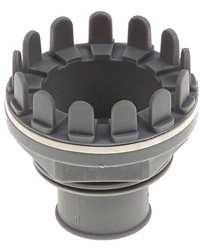 Jemi Válvula de desagüe para lavavajillas GS-19, GS-18, GS-6AF, GS-6, GS-2, GS-3 con tuerca, longitud interior de 58 mm, diámetro de 37 mm, con tuerca