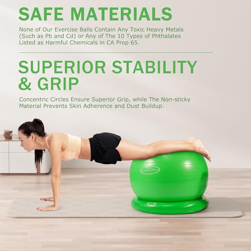 image for Fitvids Balance Ball with Inflatable Ring Base Kits, 65cm 26-inch Anti