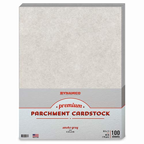 Smoke Gray Stationery Parchment Recycled Cardstock Paper | 65 Lb Cover (176 gsm) Card Stock | 8.5” x 11” Inches | 100 Sheets Per Pack