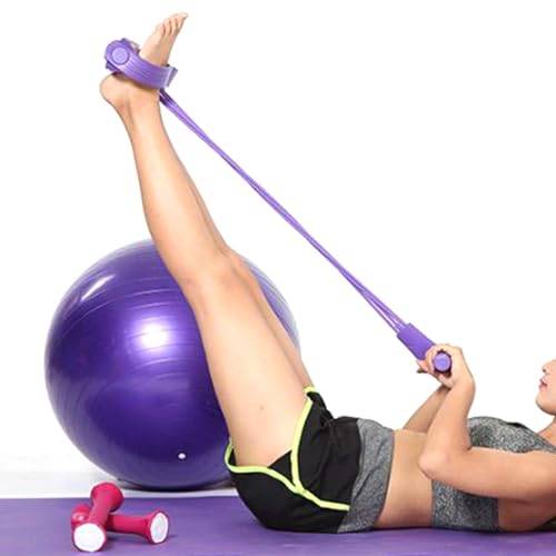 Trening oporowy z pedałem nożnym - elastyczna lina do ciągnięcia do siedzenia do domowej siłowni, jogi i fitnessu