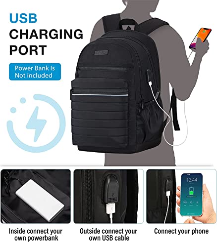 Image of KEOFID Casual Backpack for Women, Work Backpack for Women, Back pack for School College, Carry-On travel backpacks, Anti-Theft Womens backpacks, School bookbag for girls(Full Black)