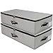 iwill CREATE PRO Unterbettwäsche Organizer Große Aufbewahrungsbehälter mit strapazierfähigem Stoff, 4 verstärkte Griffe, für Kleidung, Schuhe, Decken, Pullover, Spielzeug, Dunkelgrau, 2er Pack