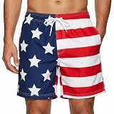 Kanu Surf mens Monaco (Regular & Extended Sizes) Swim Trunks, Usa American Flag, Medium US