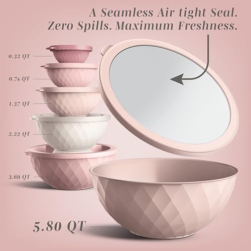 image for COOK WITH COLOR Mixing Bowls with Lids - 12 Piece Plastic Nesting Bowl