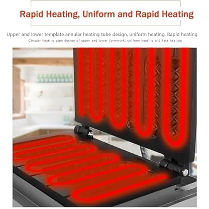 ZOLPINL Kommerzielles 5-teiliges Hot-Dog-Waffeleisen in Maisform, elektrisches Waffeleisen, Waffeleisenmaschine, Backmaschine für Restaurants, Hot-Dog-Waffeleisen, Antihaft-Pfanne, 50–200 – Bild 3