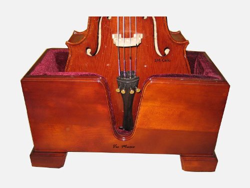 Vio Music Cello Wooden Stand Burgundy Velvet Plush Cushions #TOP1