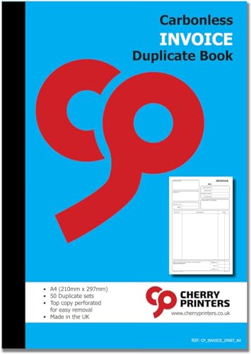 Libro duplicado A4 de facturas Cherry para gestionar las ventas en el mostrador de tu negocio