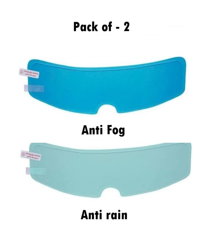 Image of QAWACHH Anti Fog + Anti Rain Helmet Visor Protection Kit Anti-Fog Film + Rainproof Film Universal Helmet Visor Sticker Clear Vision, Bubble-Free, Scratch Resistant (combo of 2)
