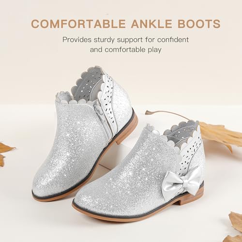 Image of Dufannie Girls Ankle Boots Girls Booties Toddler Little Big Kids Fall Boot