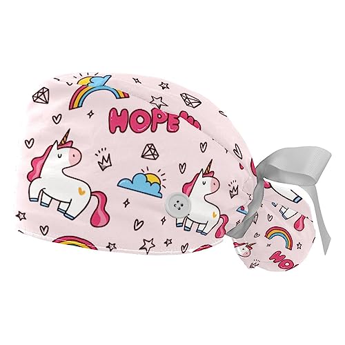 Berretti bouffant licorne anti-transpiration et ajustables pour hommes et femmes