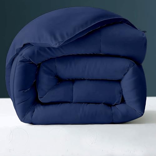 Image of Day Care - 600 GSM Hotel Quality-Down Alternative Microfiber Comforter for Heavy Winter Single Bed Comforter /Blanket /Rajai (60 inch x 90 inch Inches /228cm x 228cm) - Comforter Single Bed|Navy