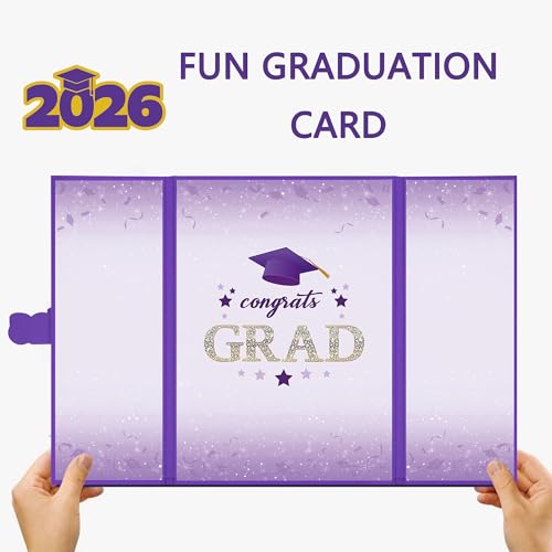 Image of Vlipoeasn 2026 Graduation Guest Book Alternative, Purple Gold Class of 2026 Graduation Party Decorations, Graduation Signature Book for 2026 College High School, Unique Graduation Gifts for Friends